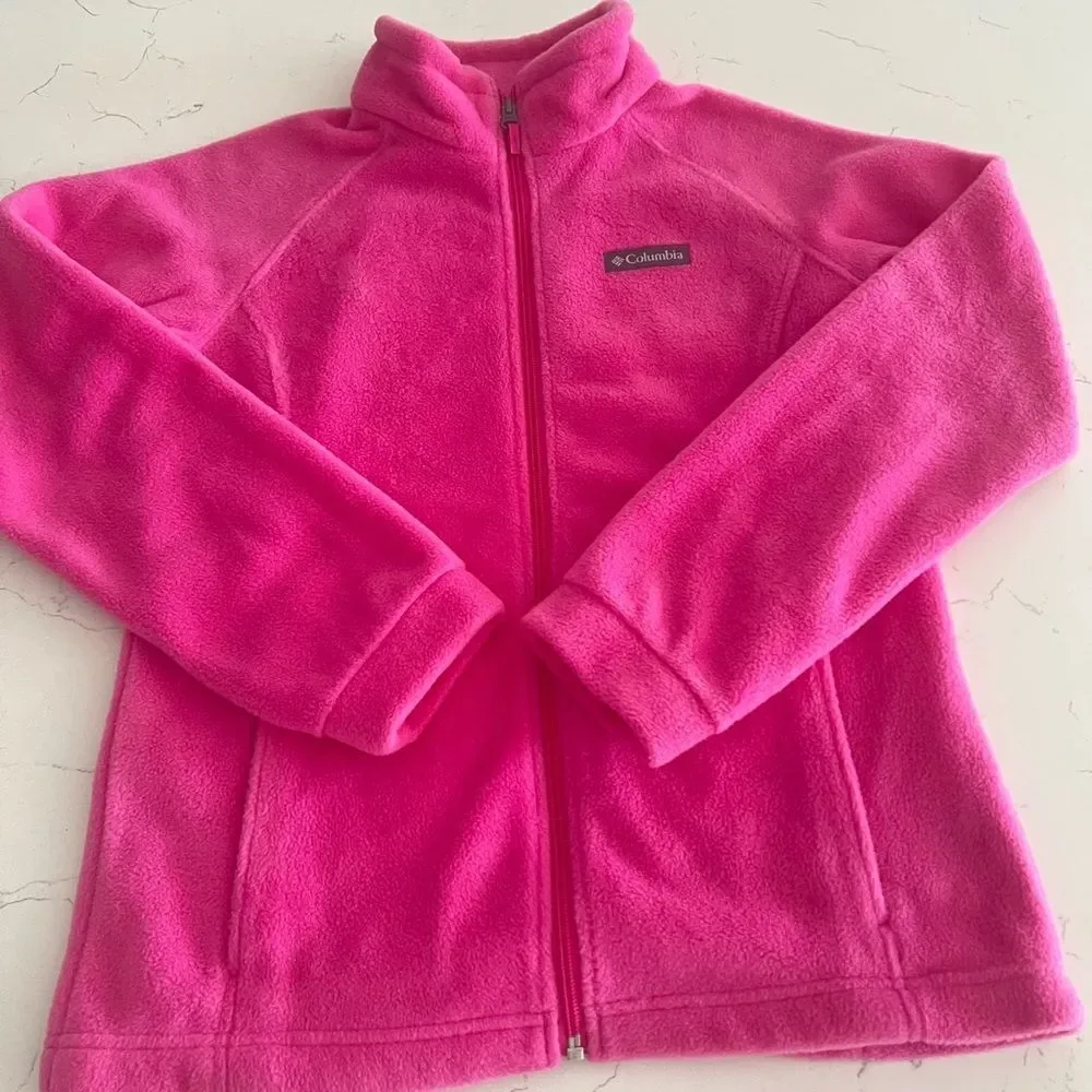 Columbia Benton Springs Fleece zip up Jacket pink youth size L 14-16
